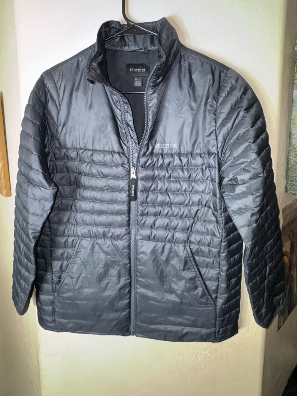 Marmot 700 Fill Down Puffer Jacket Black Full Zip Lightweight Packable XL